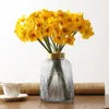 Dried Flowers 6pcsLot Home Room Artificial Simulation Narcissus Flower Living Window Decor Fake Wedding Scene Daffodil 230711