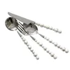 Dinnerware Sets Pearl Handle Cutlery Set Tablespoon For Kitchen Formal Occasions Holiday