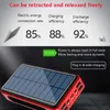 Painel Solar Powerbank 20000mAh com Lanterna Carregador Portátil 4 USB Tipo C Poverbank Para iPad iPhone Samsung Xiaomi Power Bank L230712