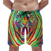 شورتات الرجال النمر واللهب الكلاسيكي للذكور على شاطئ الحيوانات المطبوعة Trenky Swim Trunks بالإضافة إلى الحجم