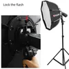 Flash Difüzörler Triopo 55cm 65cm 90cm 120cm Speedlite Taşınabilir Sekizgen Şemsiye Yumuşak Kutusu + Petek Izgarası Canon Godox R230712 için Açık Flash Yumuşak Kutu