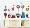 Other Decorative Stickers Cute Cartoon Flower Butterfly wall stickers DIY Decal Window Glass Wall Decor Home Decoration Kids Children Room Decor x0712