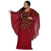 Afrikaanse Jurken voor Vrouwen Dashiki Afrikaanse Kleding Bazin Broder Riche Sexy Slanke Ruche Mouw Gewaad Avond Lange Dress268P