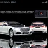 Diecast Model car 1 24 Simulazione Maybach S680 Berlina Modello di auto Ornamenti Suono e luce Tirare indietro Lega Toy Car Boy Collection Regalo 230711