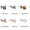 Gafas de sol Y2K Vintage Punk Diamond sin montura para mujer, gafas de sol de diseñador de marca, moda de lujo, cristales de Metal con diamantes de imitación