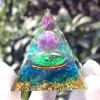 Home Decor Art Crafts Energy Generator Orgone Pyramid Amethyst Peridot Healing Natural Crystal Reiki Chakra Generat