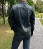 Kurtki męskie Casual Slim Man Y3 Ppclee Denim Jacket Spersonalizowane zapinane na guziki Haftowane, naszyte topy Nostalgiczne męskie