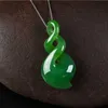 Anhänger Halsketten Natürliche grüne handgeschnitzte herzförmige Jade Anhänger Mode Boutique Schmuck Männer und Frauen Halskette Geschenk Zubehör HKD230712