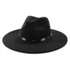 Cappelli fedora in pelle scamosciata vintage 9,5 cm Tesa larga Donna Uomo Panama Trilby Cappellino formale da chiesa Cappelli jazz con cinturino alla moda