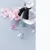 Stud Earrings MloveAcc Spring Breath Fashion Leaves 925 Sterling Silver Green CZ Fine Party Jewelry