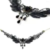 Chaînes mode noir dentelle perles tour de cou victorien Steampunk Style gothique collier collier pour femmes 2023 cadeaux