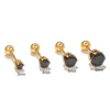 Orecchini a bottone SO 4Piece/set Mini rame nero zircone Piercing Vite sfera gioielli per le donne semplice regalo alla moda per feste all'ingrosso