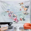 Tapisserier Flower Tapestry Bird Simple Nordic Style Wall Hanging Family Dormitory Decoration Bakgrund Vägg Tapestry