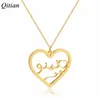 Hänge Halsband Personlig Arabic Heart Halsband Anpassad Guld Rostfritt Stål Namnskylt Halsband Charm Arabiska Namn Halsband För Kvinnor Present 230711