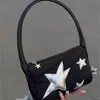 Abendtaschen Silver Star Pedants Featured Carry Bag Girls YK2 Loli Cute Kawayi Harajuku Black Small l230711
