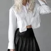 Women's Blouses Spring Fashion Button Shirt Office Lady Blouse Long Sleeves White Women Loose Street Shirts Casual Turn-down Collar 2023