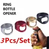 Ouvre-bouteille 3 pièces en acier inoxydable créatif polyvalent Cool doigt anneau décapsuleur outils couleur aléatoire 230711