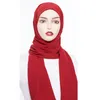 Ethnic Clothing Middle Eastern Muslim Solid Color Hijab Dubai Saudi Arabian Prayer Ramadan Mosque Women Turban Turkish Desert Scarf