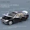 Diecast Model car 1 24 Simulation Maybach S680 Sedan Car Model Ornaments Sound And Light Pull Back Alloy Toy Car Boy Collection Gift 230711