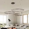 Chandeliers Chandelier Led Art Pendant Lamp Light Room Decor Modern Ceiling Circular Ring Living Bedroom Dining