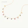 Pendant Necklaces Aide 925 Sterling Silver Bohemian Colorful Crystal Stone Choker Necklace for Women Gold Chain Charm Handmade Jewelry Collars HKD230712
