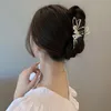 Berets Elf Metal Hair Claw Crab Clip for Women Girls Shiny Barrette Hairpin Crystal Pearl Accessories Jewelry Gifts 230712