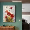 Pintura a óleo de flor 3D feita à mão Obras de arte abstratas em Canva Pinturas a óleo de textura grossa pintadas à mão Decoração de parede para casa Imagem L230704