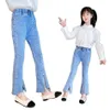 Jeans Princesa Niñas Ropa para niños Pantalones Adolescente Pierna ancha Ropa para niñas Flared Slim Fit Para niños de 2 a 12 años 230711