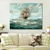 High Quality Over the Crest the Lightning Montague Dawson Painting Marine Landscapes Canvas Art for Reading Room