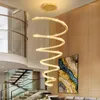 Lustres Duplex Bâtiment Villa Salon Grand Lustre Simple Moderne Lumière De Luxe Cristal Appartement Haut Escalier LED Lampe Lustre