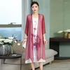 Robes décontractées 2023 robe d'été vêtements pour femmes robe d'été élégant rétro amélioré Cheongsam 2 pièces costume Qipao Vestidos femme