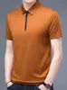 Camisetas masculinas marca GAAJ com zíper para cima camisa polo masculina casual negócios t-shirt tops ajuste regular camiseta polo social com zíper moda homem polos camisetas 230711