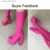 Stövlar INS Varumärke Lyx Designer Plattform Block Höga klackar Kvinnor Mid Calf Boots Mode Candy Color Dragkedja Goth Damskor T230712