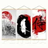 Nordic Style Wall Artwork Canvas Pictures Japanese Anime Poster Wooden Scroll Hanging Painting Print Home Decoration Living Room L230704