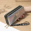 Lady Purses PU Leather Women Wallets Purse Good Quality Double Zipper Woman Wallet Cards ID Holder Long Moneybag Wristlet Bags L230704