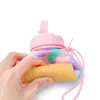 Bottiglie d'acqua Borraccia pieghevole per sport in silicone a prova di perdite ciambella portatile gelato in silicone per bambini bottiglia d'acqua regalo 230711