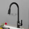 Kitchen Faucets Kitchen Basin Faucet 304Stainless Steel Mixer water Cold Hot 80 Cm Hoses Pull Out 360 Rotation Ceramic Valve Core Surface Brush x0712