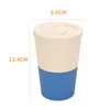 Mugs 350ml Wheat Straw Portable Coffee Mugs for Tea Outdoor Leakproof Drink Beer Water Cups with Ring Travel Gift Cup R230712