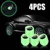 4pcs Car Fluorescent Car Edire Valve Caps Luminous Tyre Valve Ste Cover Air-Port غبار الغبار إكسسوارات تويوتا هوندا كيا