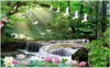 Wallpapers Custom Po Wallpaper 3d Murals Idyllic Landscape Forest Mural Waterfall Painting Background Wall Decor