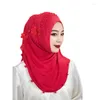 الملابس العرقية للسيدات جميلة الغلاف الحجاب المخرم Amira Cap Malaysia Headscarf إسلامي الإسلامي الأوشحة