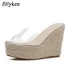 Sandały Eilyken 2023 Summer Fashion PVC Galaretki Kliny Platformy Damskie Pantofle Przypadkowi Buty Rozmiar 34 40 230711