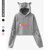 Dames Hoodies Sweatshirts Charli D'Amelio Crop Hoodie Dames Sexy Charli Damelio Merch Pullover IJskoffie Splash Cat Ears Hoodie Kort Sweatshirt Z230712