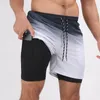 Herrshorts Sommarlöparshorts Herrgym Jogging Fitnessträning Quick Dry Bodybuilder Herr 2 i 1 Gradual Change Shorts 230711