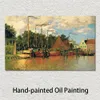 Paisajes pintados a mano barcos de arte en Zaandam Claude Monet pinturas al óleo sobre lienzo imagen de lino para decoración para sala de estar