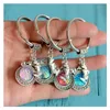 حلقات رئيسية أزياء Druzy Druzy Mermaid Scale Stringle -keychain سلسلة الأسماك للنساء للنساء سيدة المجوهرات إسقاط تسليم DHJSM