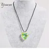 Pendant Necklaces Girls Heart Necklace Glass For Women Gift Black Leather Chain Kids Jewelry Decorations Friendship