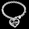 Mode Silber Farbe Marke Armbänder Herz Aushöhlen Armband für Frauen Schmuck Großhandel Valentinstag Geschenk Dropshipping L230704