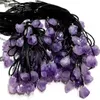 Pendant Necklaces 20pcs Natural Irregular Raw Ore Fluorite Crystal Pendant Necklace Energy Stone Healing Amethysts Meditation Yoga Gift Wholesale HKD230719