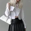 Women's Blouses Spring Fashion Button Shirt Office Lady Blouse Long Sleeves White Women Loose Street Shirts Casual Turn-down Collar 2023